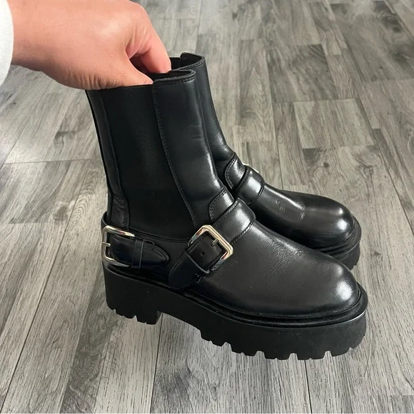 SANDRO - Women's Helen Buckled Chelsea Booties - Picture 3 of 10